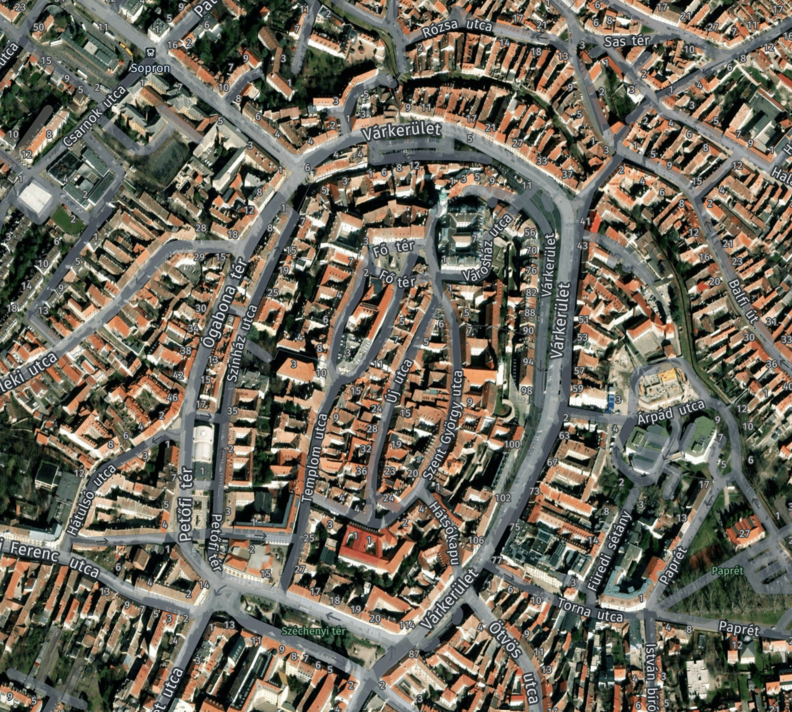 Sopron v&aacute;ros fel&uuml;ln&eacute;zetből